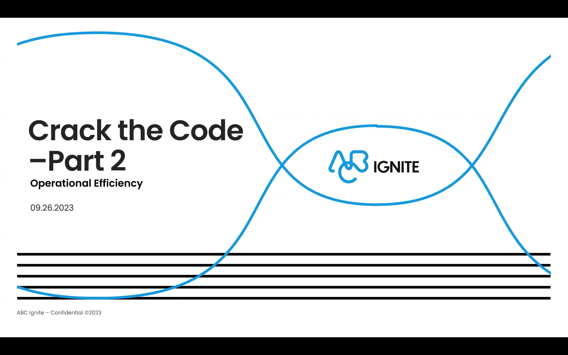 Title slide with the words "Crack the Code Part 2 Operational Efficiency"