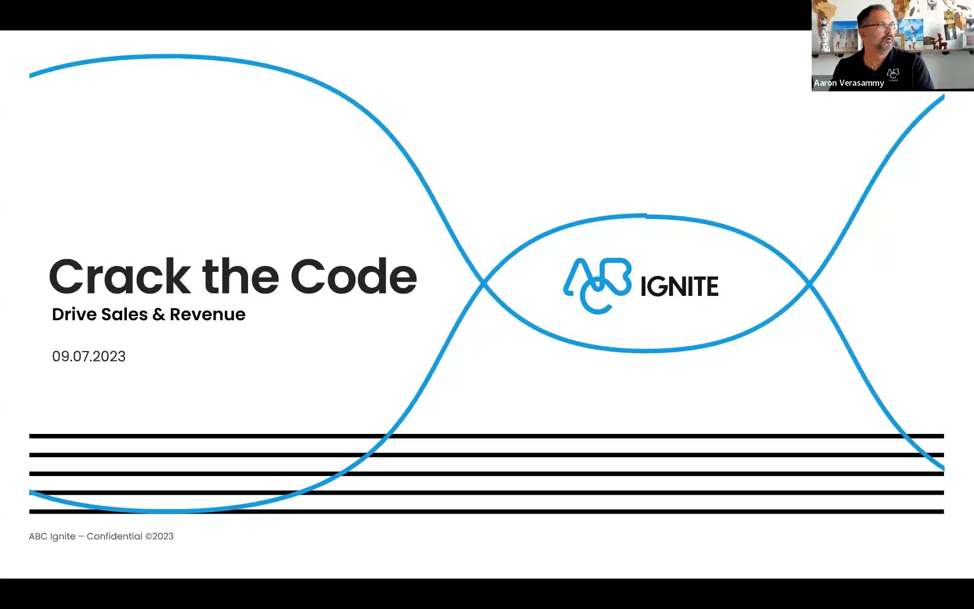 Title slide with the words "Crack the Code Drive sales and revenue"
